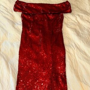 Rebecca B Off Shoulder Sequins Dress Sz 12